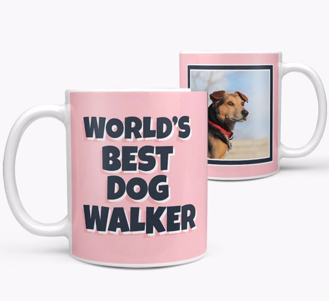 'World's Best Dog Walker' Mug with Photo of your {breedFullName}