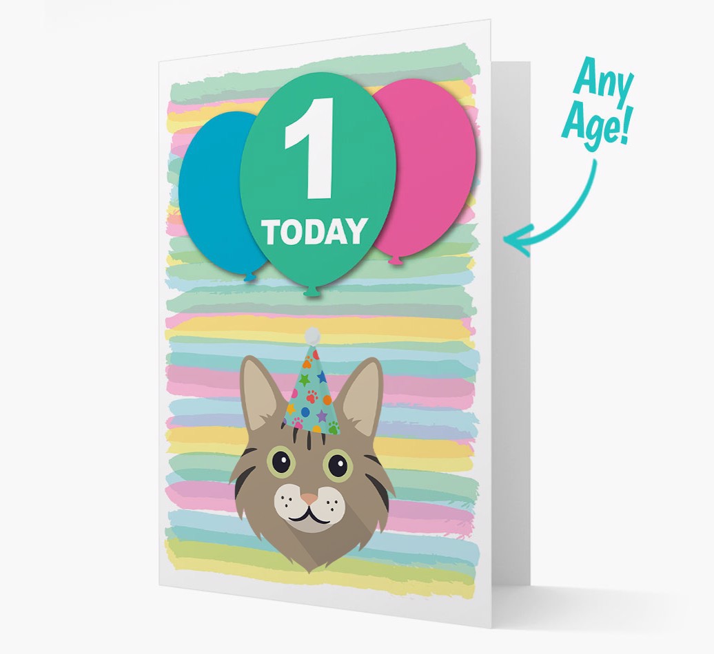 'Ages 1-18 Birthday Card with {breedFullName} Yappicon