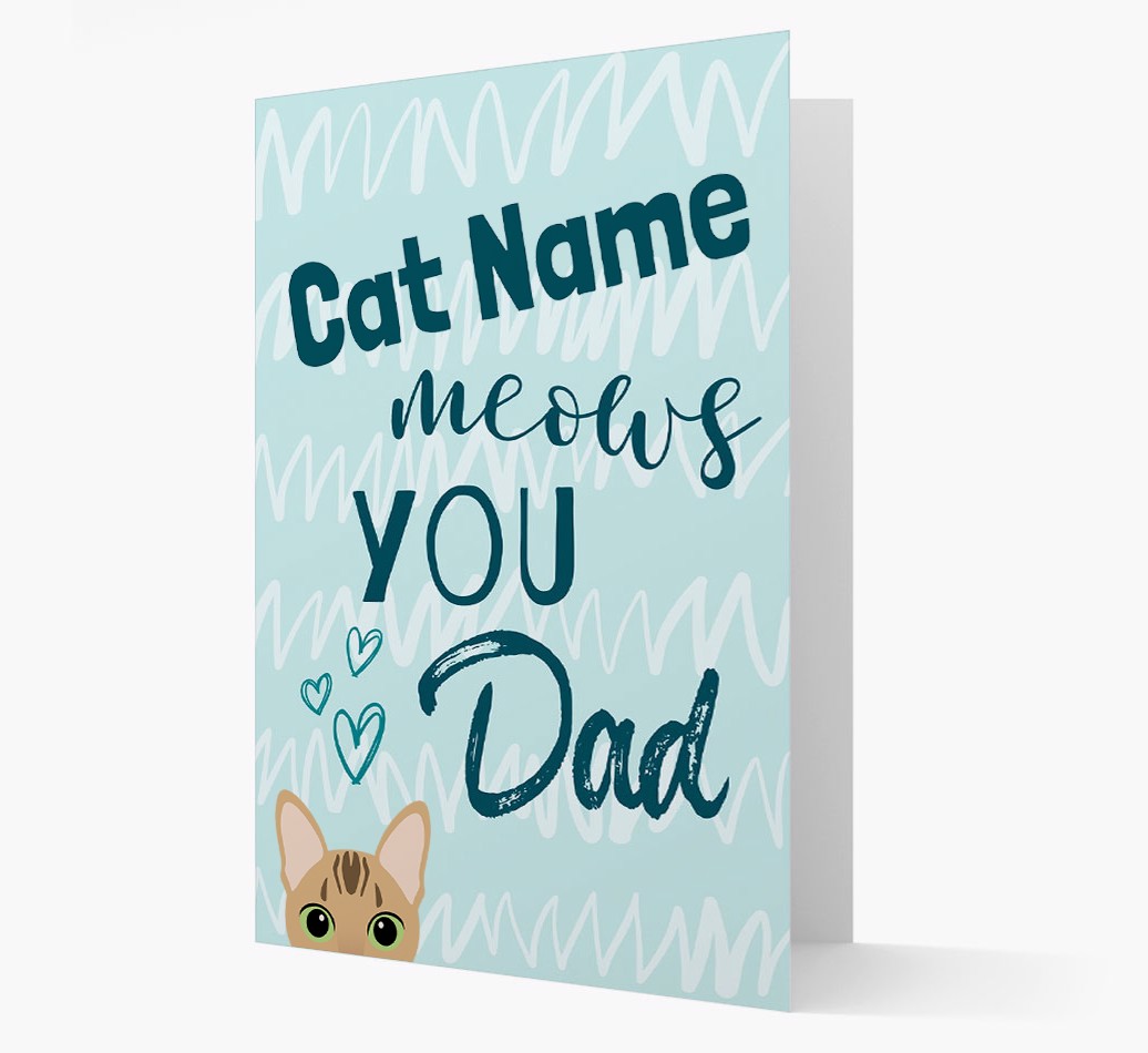 'Meows You, Dad' - Personalized {breedCommonName} Card Front