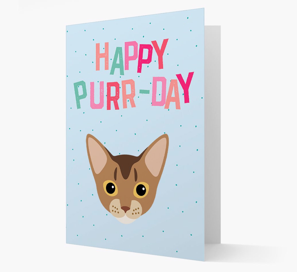 'Happy Purr-Day' - Personalised {breedCommonName} Card front