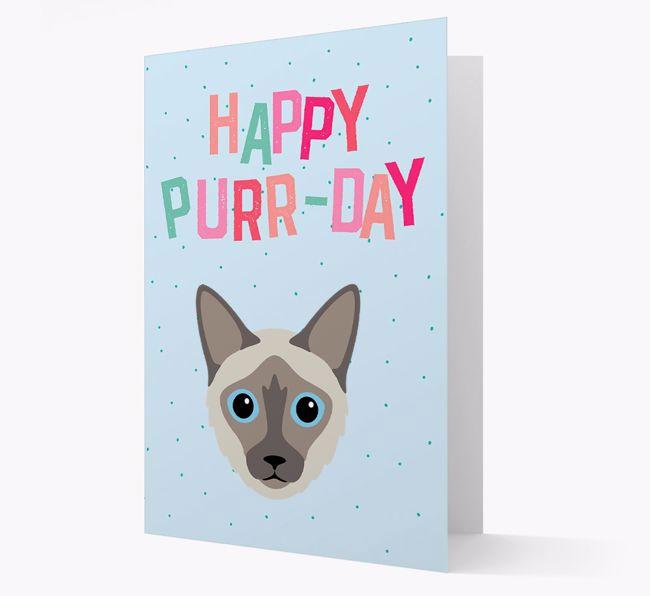 'Happy Purr-Day' - Personalised {breedCommonName} Card