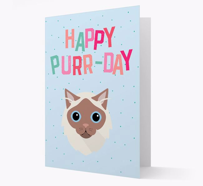 'Happy Purr-Day' - Personalised {breedCommonName} Card