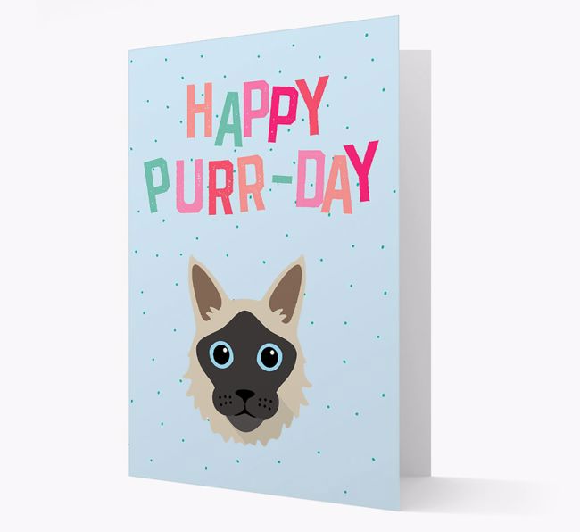 'Happy Purr-Day' - Personalized {breedCommonName} Card