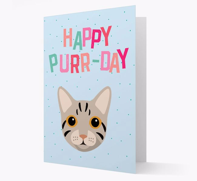 'Happy Purr-Day' - Personalised {breedCommonName} Card