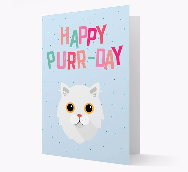 'Happy Purr-Day' - Personalized {breedCommonName} Card