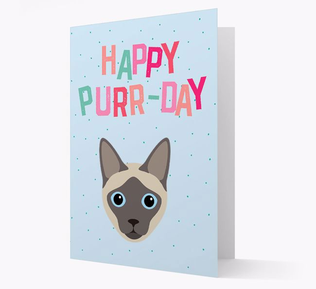 'Happy Purr-Day' - Personalised {breedCommonName} Card