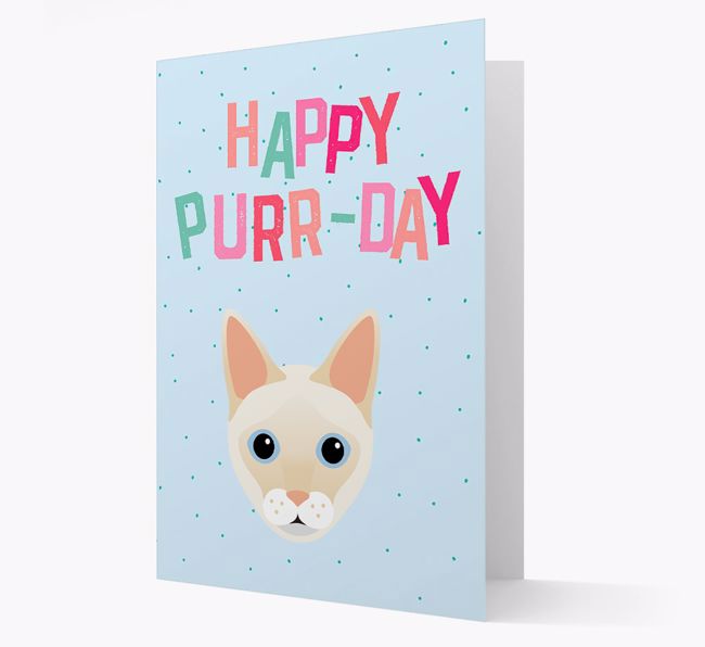 'Happy Purr-Day' - Personalized {breedCommonName} Card