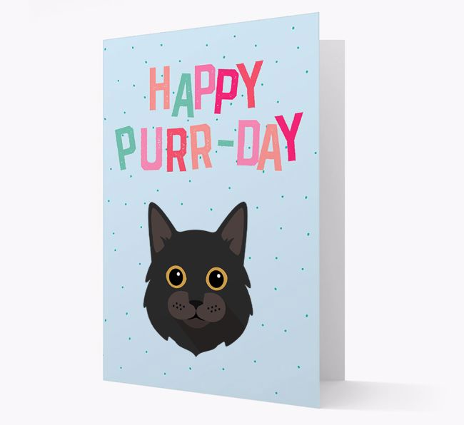 'Happy Purr-Day' - Personalized {breedCommonName} Card