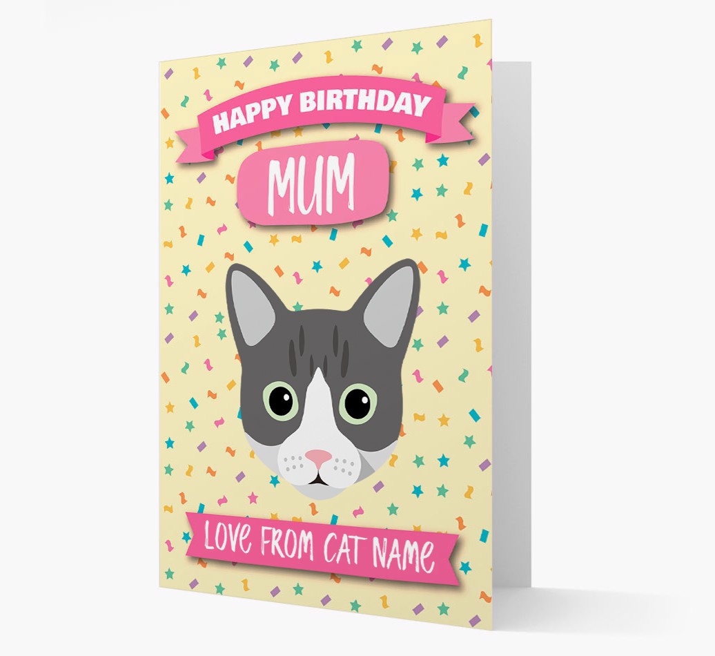 'Happy Birthday Mum' - Personalised {breedCommonName} Card Front