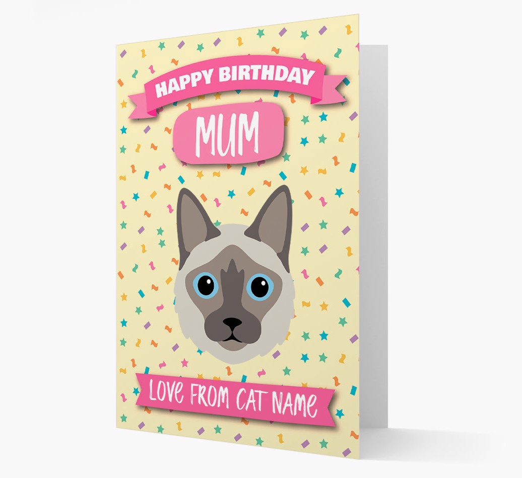 'Happy Birthday Mum' - Personalised {breedCommonName} Card Front