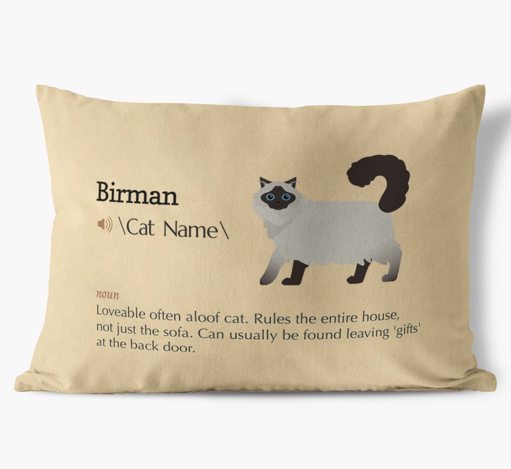 '{breedCommonName} Definition' - Personalised Soft Touch Cushion - front view