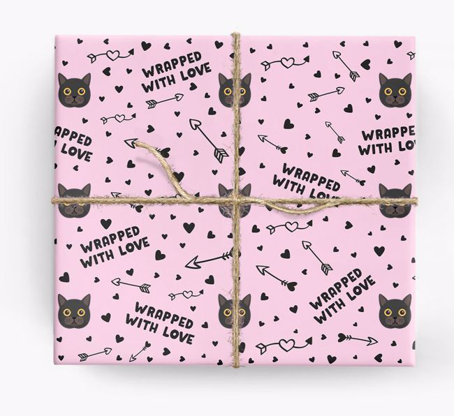 'Wrapped With Love' - Personalized {breedFullName} Wrapping Paper