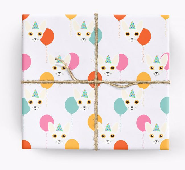 'Birthday Balloons' - Personalised {breedFullName} Wrapping Paper
