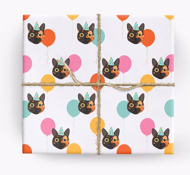 'Birthday Balloons' - Personalized {breedFullName} Wrapping Paper