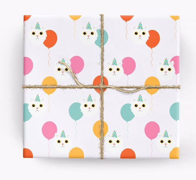 'Birthday Balloons' - Personalized {breedFullName} Wrapping Paper