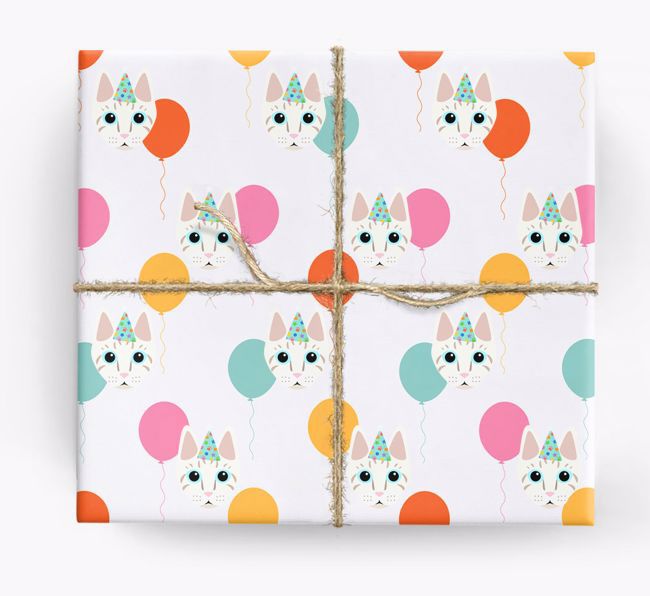 'Birthday Balloons' - Personalized {breedFullName} Wrapping Paper