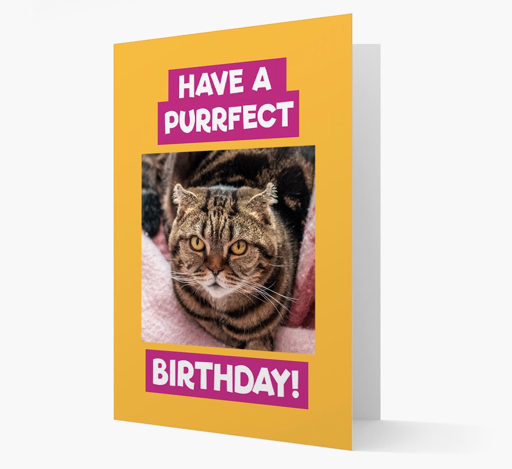 'Have a Purrfect Birthday' - Personalised {breedCommonlName} Card - Front