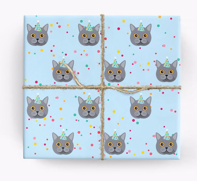 'Birthday Confetti' - Personalised {breedFullName} Wrapping Paper