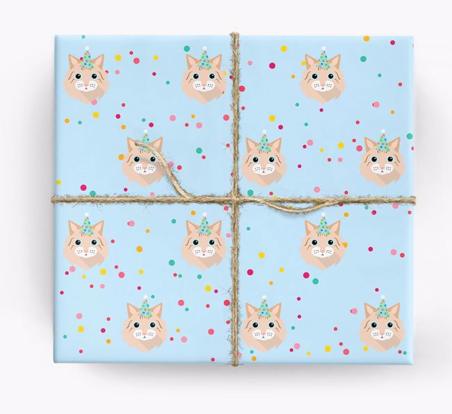 'Birthday Confetti' - Personalized {breedFullName} Wrapping Paper