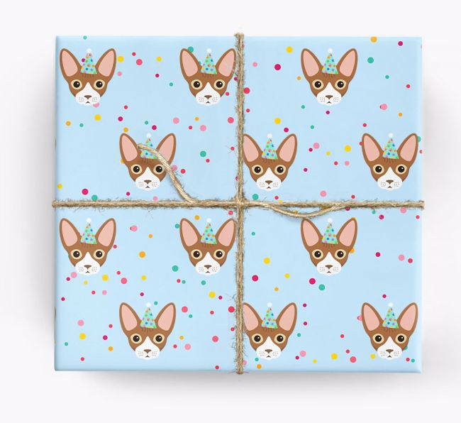 'Birthday Confetti' - Personalised {breedFullName} Wrapping Paper