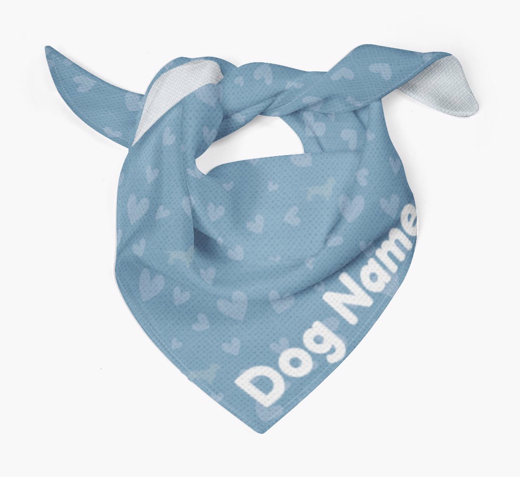 {colour} Dog Bandana With {breedFullName} Silhouettes Tied