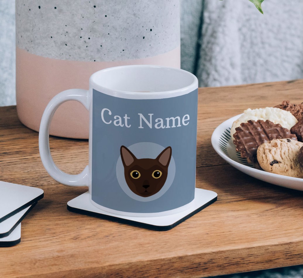 Name & Icon: Personalised {breedCommonName} Mug  - on a coffee table