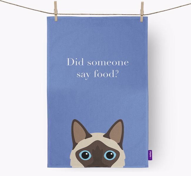 'Did Someone Say Food?' - Personalised {breedFullName} Tea Towel