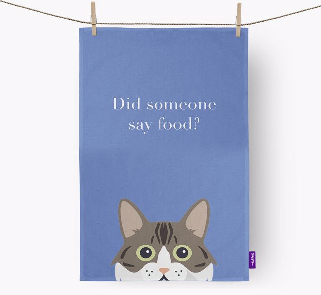'Did Someone Say Food?' - Personalized {breedFullName} Dish Towel