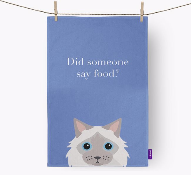 'Did Someone Say Food?' - Personalised {breedFullName} Tea Towel