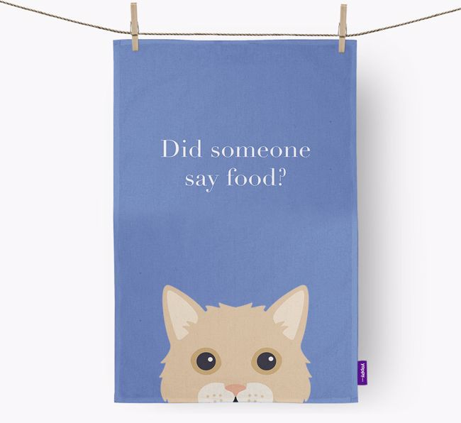 'Did Someone Say Food?' - Personalised {breedFullName} Tea Towel