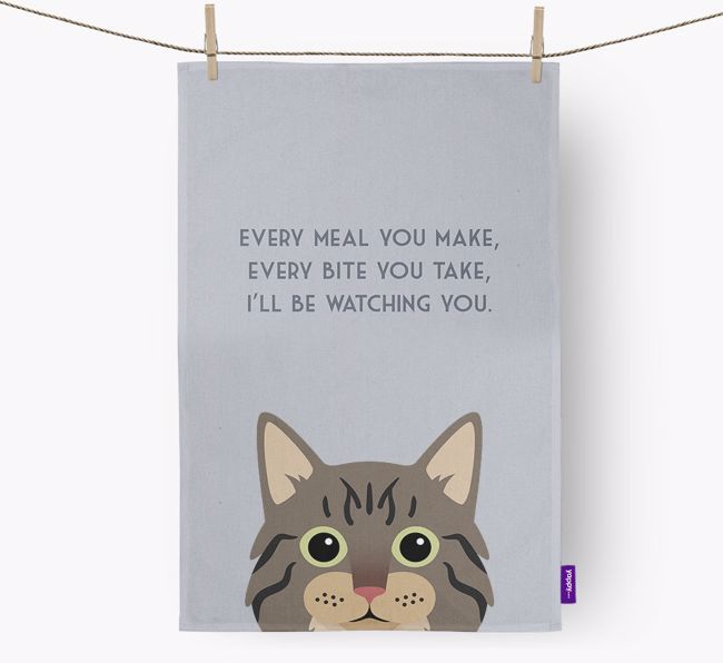 'I'll Be Watching You' - Personalized {breedFullName} Dish Towel