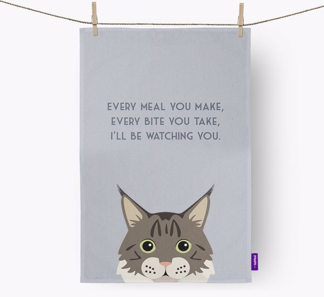 'I'll Be Watching You' - Personalized {breedFullName} Dish Towel