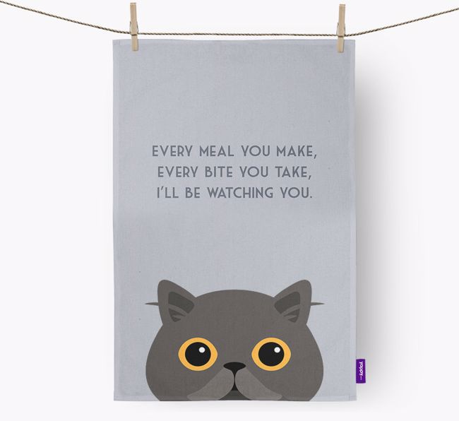 'I'll Be Watching You' - Personalised {breedFullName} Tea Towel