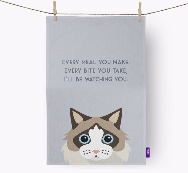 'I'll Be Watching You' - Personalized {breedFullName} Dish Towel