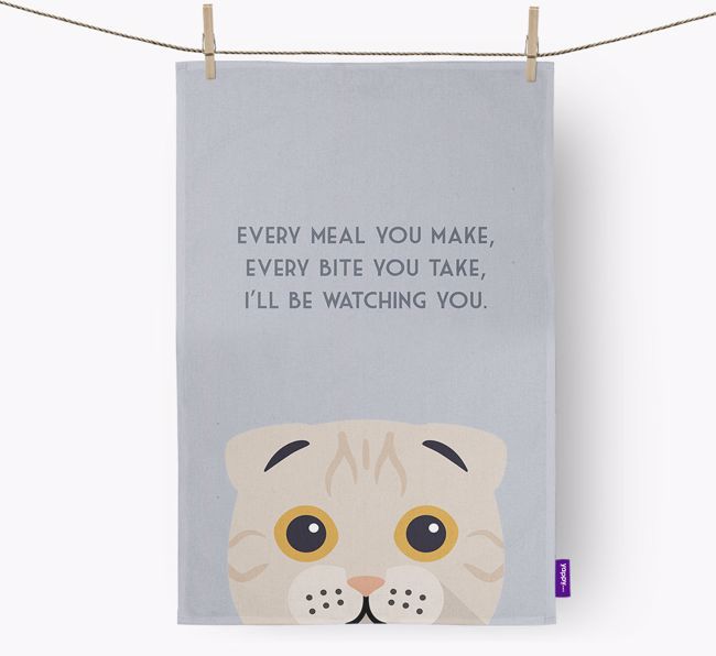 'I'll Be Watching You' - Personalised {breedFullName} Tea Towel