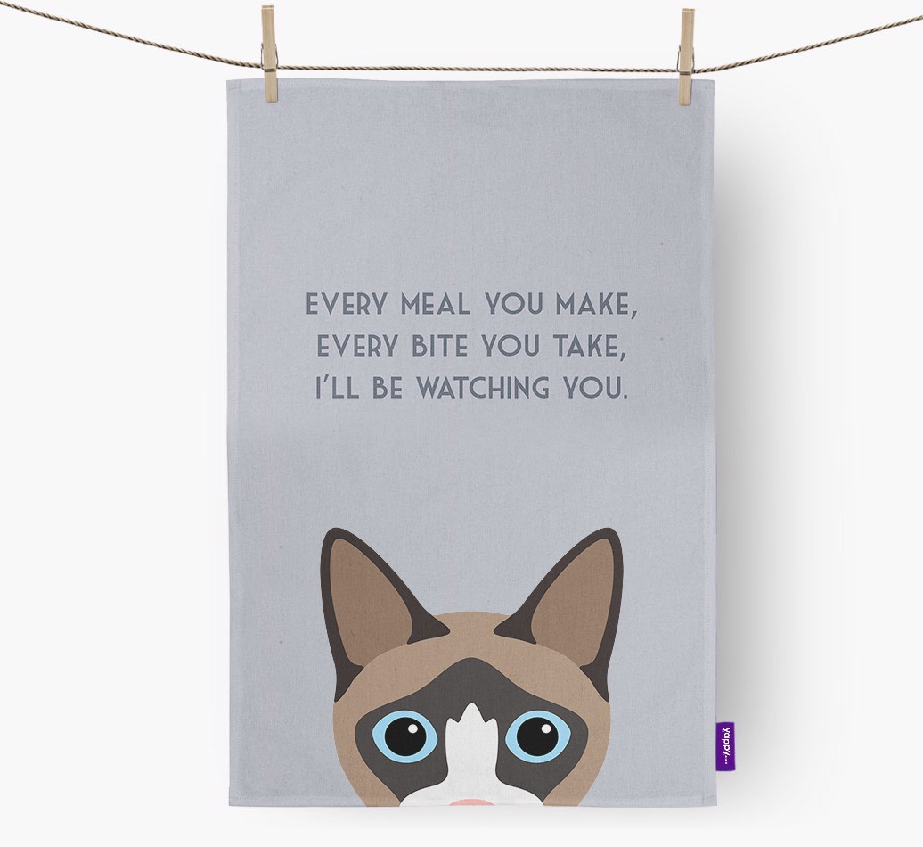 '{breedFullName} 'I'll be watching you' Tea Towel