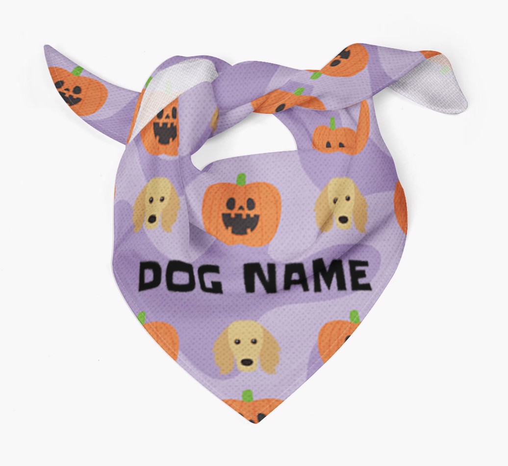 'Pumpkin Pattern' - Personalized {breedFullName} Bandana - Tied bandana