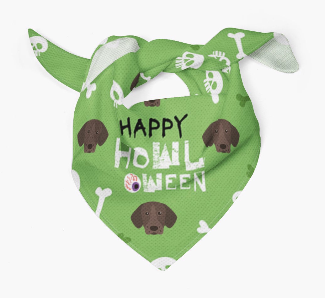 'Happy Howloween' Bandana with Icons of your {breedFullName} Tied