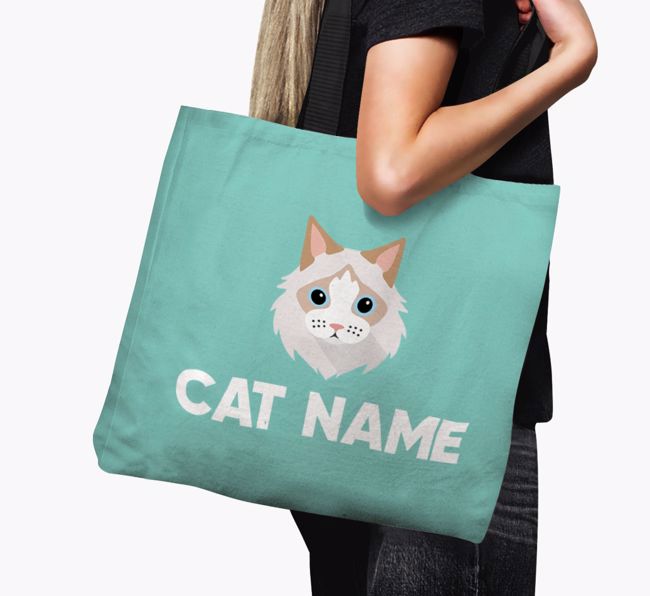 Cat Icon & Name' - Personalized Canvas Bag