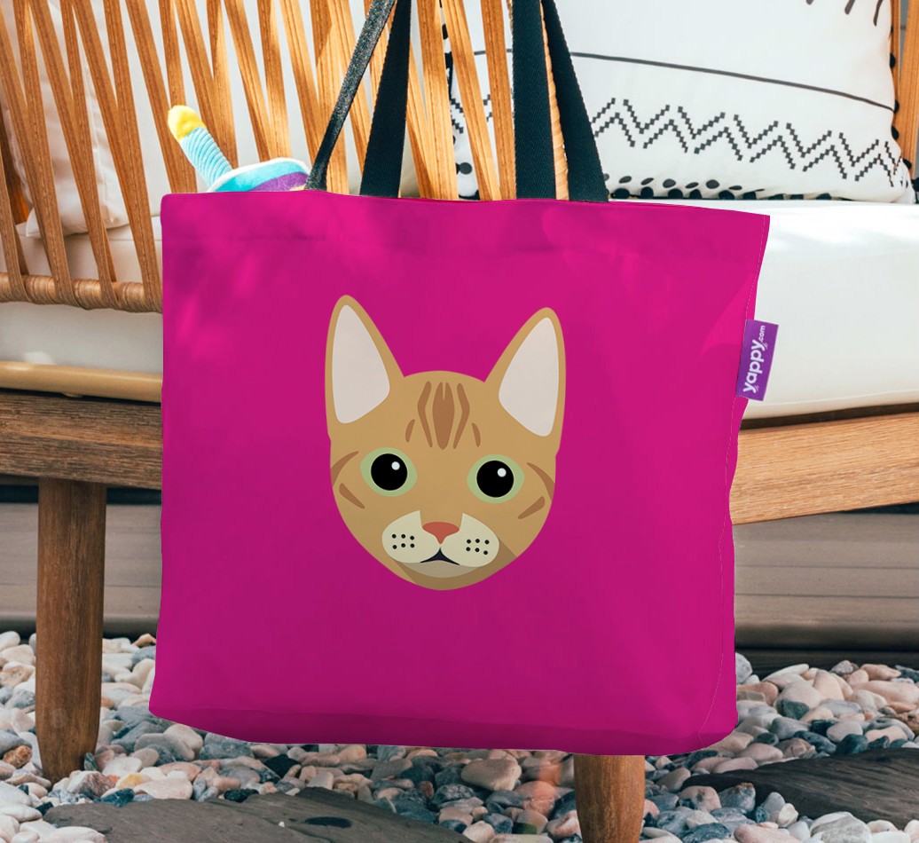 {breedFullName} Icon Canvas Bag - hanging on a chair