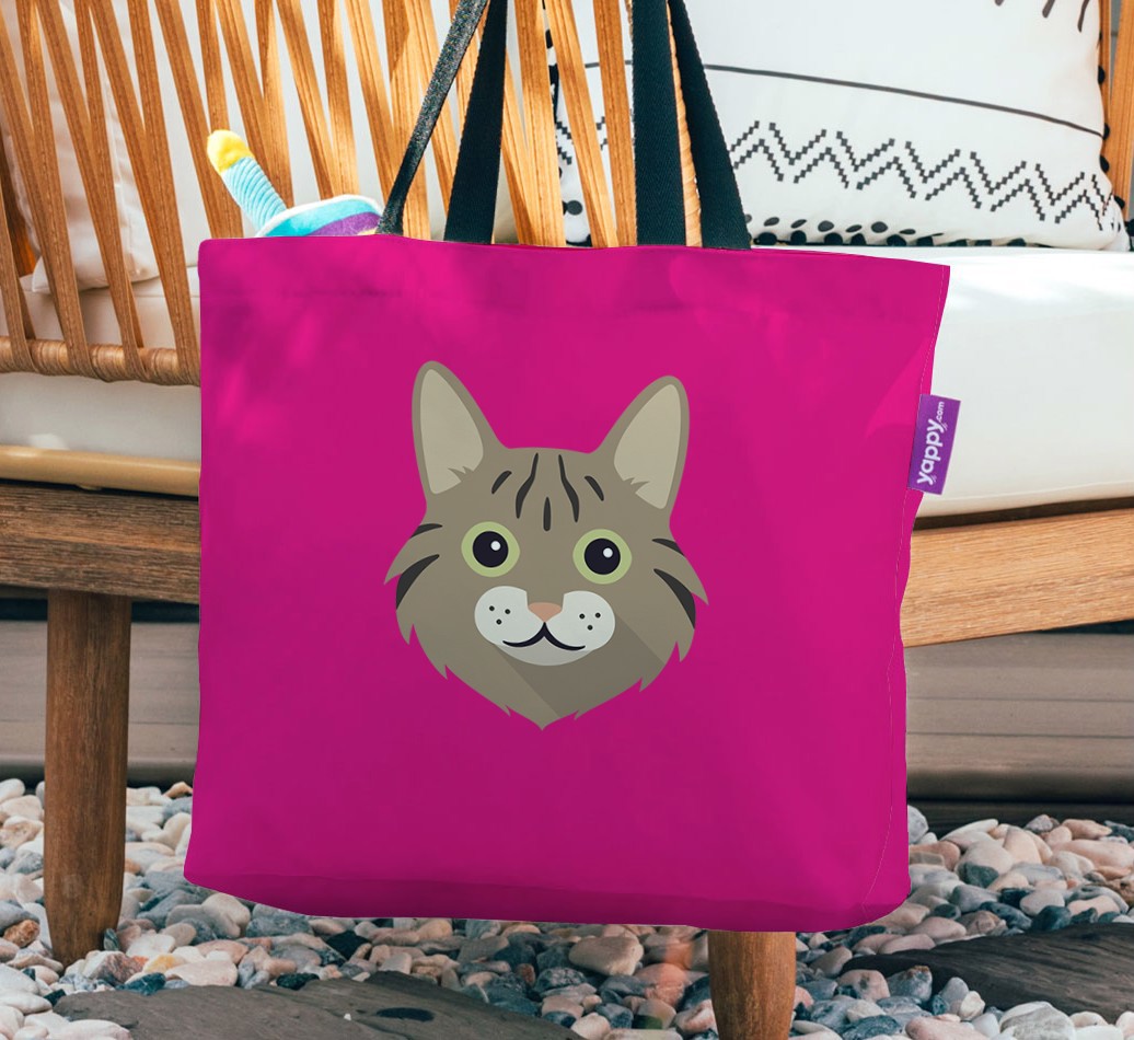 {breedFullName} Icon Canvas Bag - hanging on a chair
