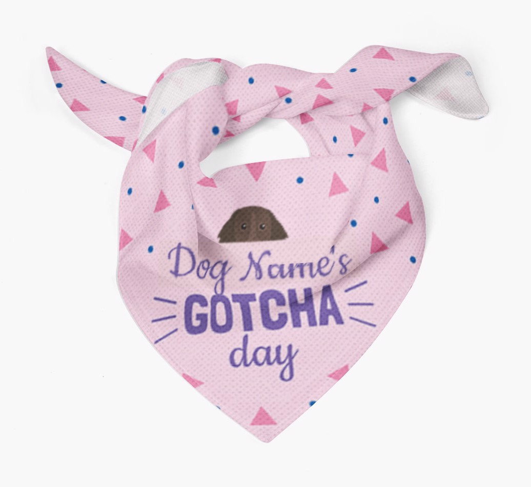 'Gotcha Day' - Personalised {breedFullName} Bandana - Tied bandana