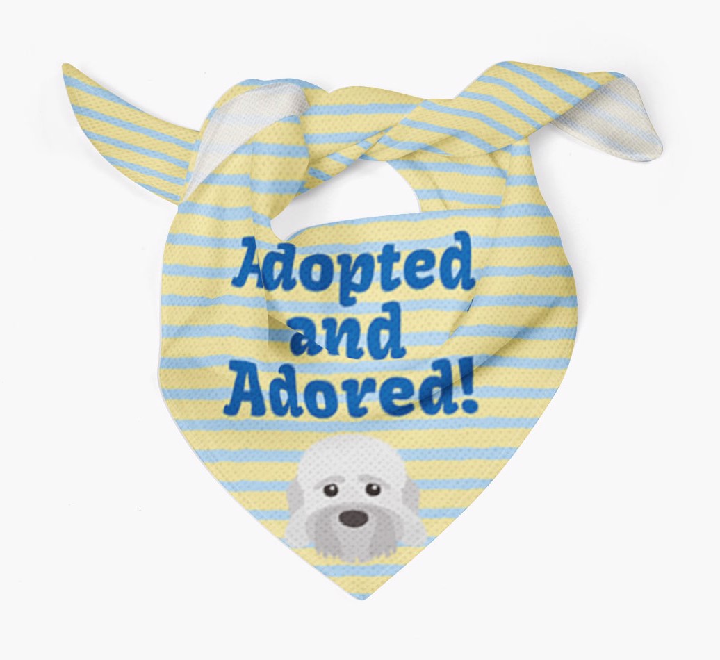 'Adopted and Adored' Bandana with Icon of your {breedFullName} Tied