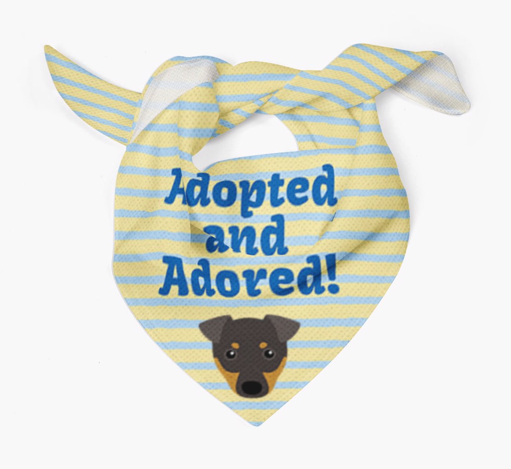 'Adopted and Adored' Bandana with Icon of your {breedFullName} Tied