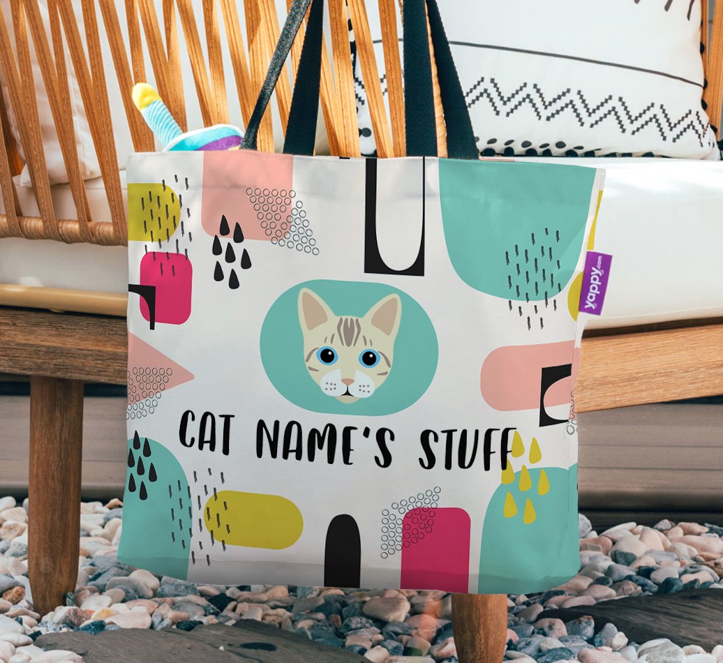 Stuff: Personalised {breedFullName} Canvas Bag - hanging on a chair