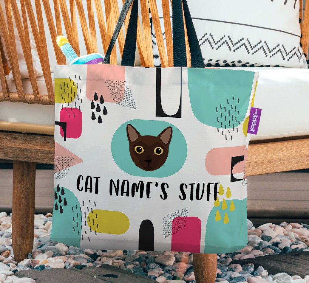 Stuff: Personalised {breedFullName} Canvas Bag - hanging on a chair