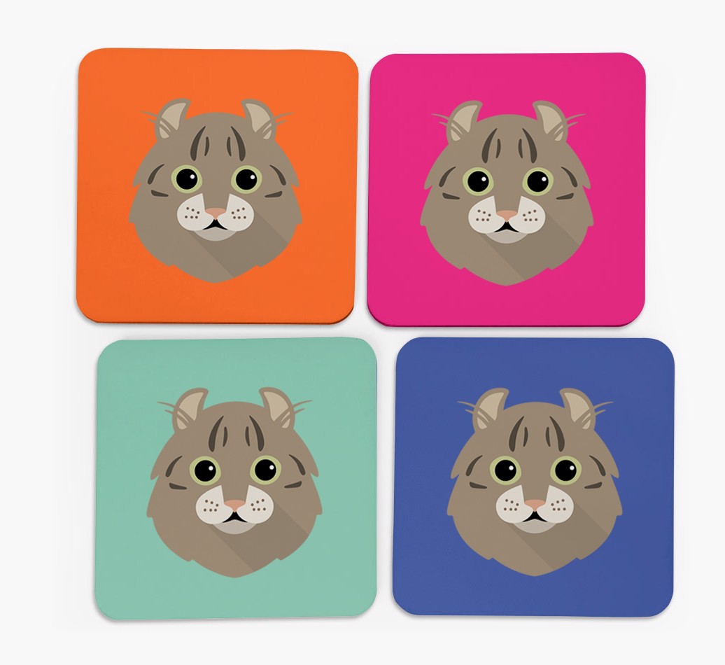 {breedFullName} Icon Coasters - Set of 4 - front of coasters