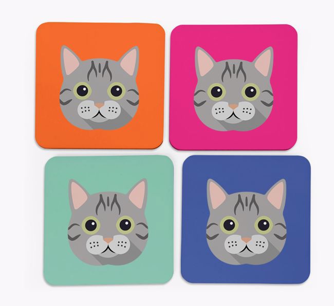 '{breedCommonName} Icon' - Personalized Coasters (Set of 4)