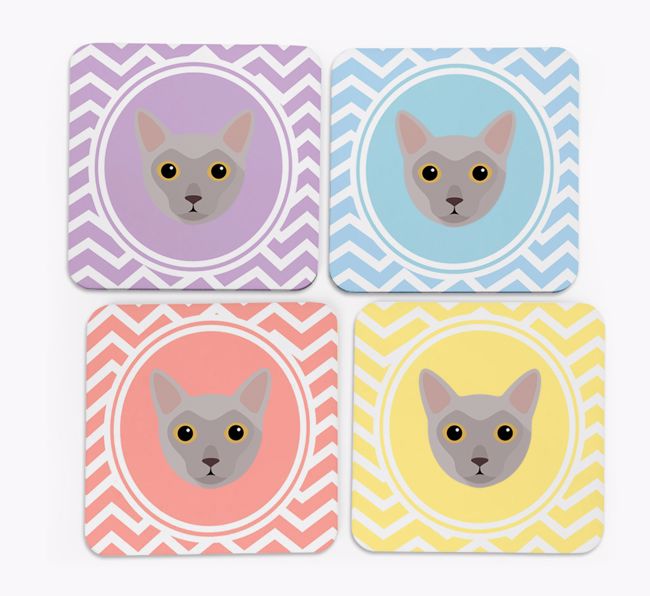 'Zig Zag' - Personalized {breedFullName} Coasters (Set of 4)