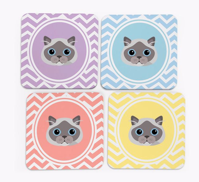 'Zig Zag' - Personalized {breedFullName} Coasters (Set of 4)